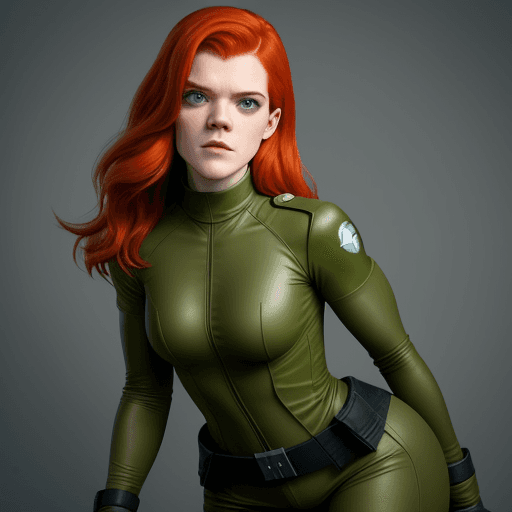 AI generated: Rose Leslie wearing a Kim Possible costume. 