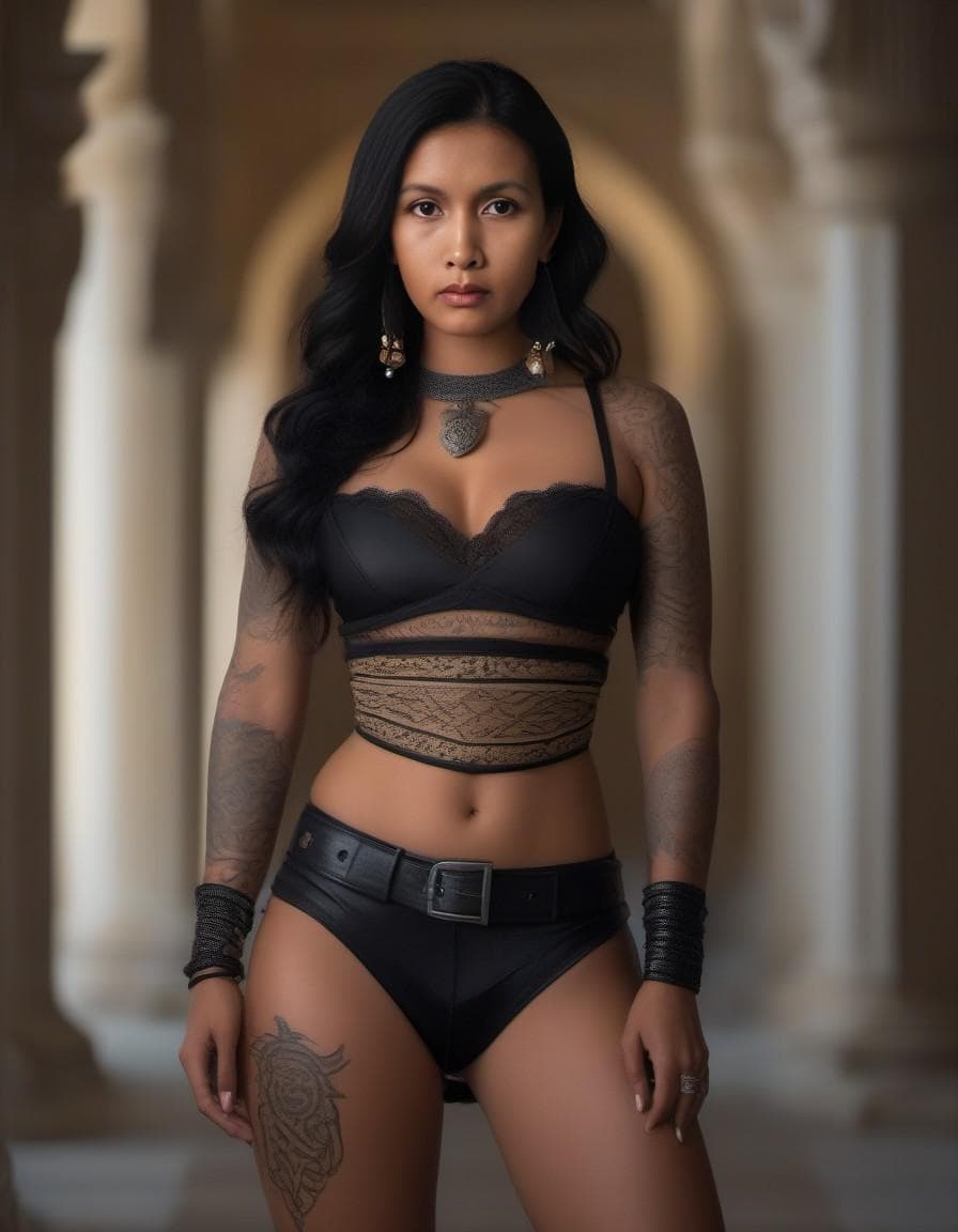 AI generated: Hyper-realistic full body female demon who takes the form of a stunning woman in order to lure men, ...