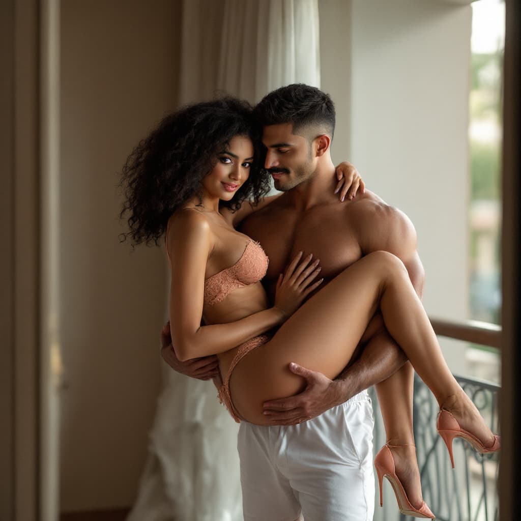 AI generated: Beautiful Naughty Couple , sexy, Sex, Private, Naughty Pose , Husband wife Naughty and Lusty, Husban...
