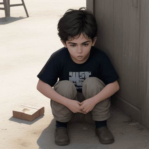 AI generated: a boy is playing shit