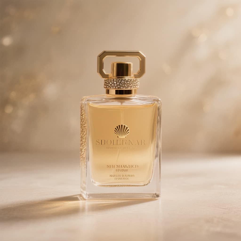 AI generated: Create a perfume that emulates a shell gold pack
