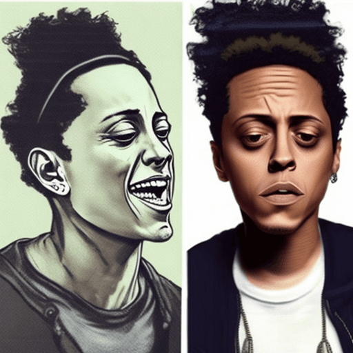 AI generated: Canserbero singing with Bruno Mars, hyperrealistic