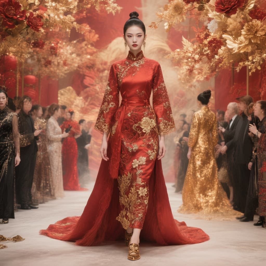 AI generated: Lunar New Year fashion show