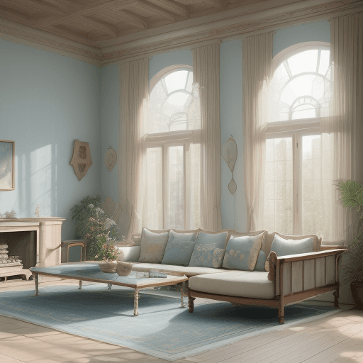 AI generated: High resolution photography interior design, dreamy sunken living room conversation pit, wooden floo...