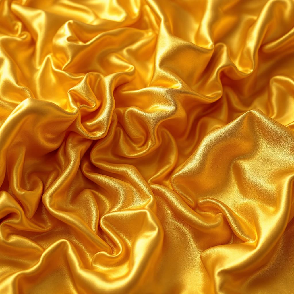 AI generated: A hyper-realistic, ultra-high-definition close-up of ruffled gold fabric, exuding pure luxury. The m...