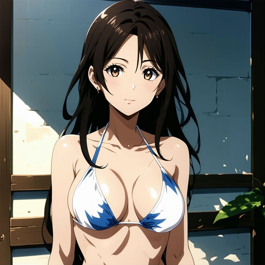 AI generated: girl in bikini anime, full body