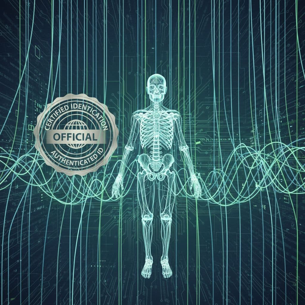 AI generated: CREATE A BACKGROUND WITH HUNDREDS OF SWINGING LINES, 3D MODEL SKELET, CERTIFICATION BACKGROUND FOR I...