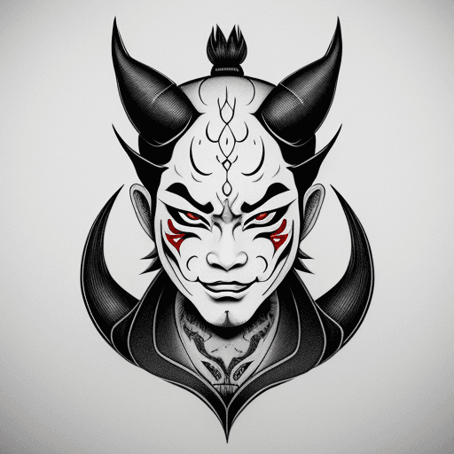 AI generated: Create a Japanese Hannya Blackwork Tattoo Design