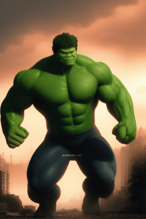 AI generated: Realism, best realism, portrait, portraiture, portrait photography, Hulk, green, perfect body, full ...