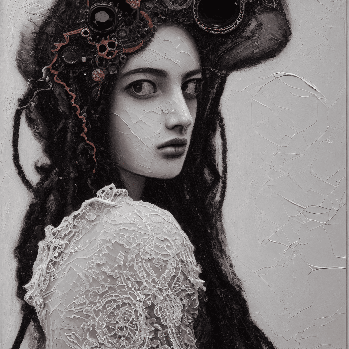 AI generated: Oil painting, high resolution 8k, Mark Rothko master painter, Byzantine artwork, 
young lady close u...