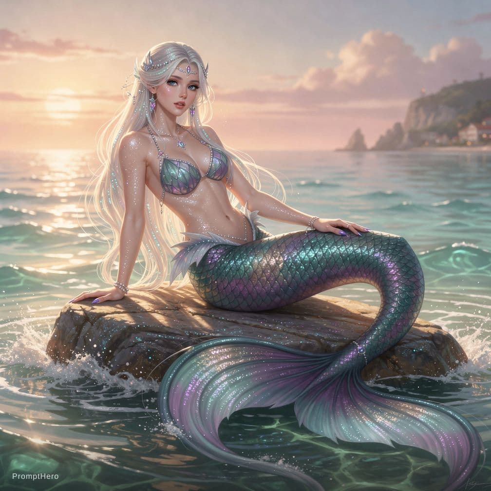 AI generated: Une très belle sirène 

