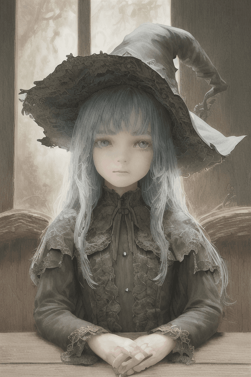 AI generated: close up shot, cinematic shot,a mythical young witch sitting near window, enjoying afternoon time, c...