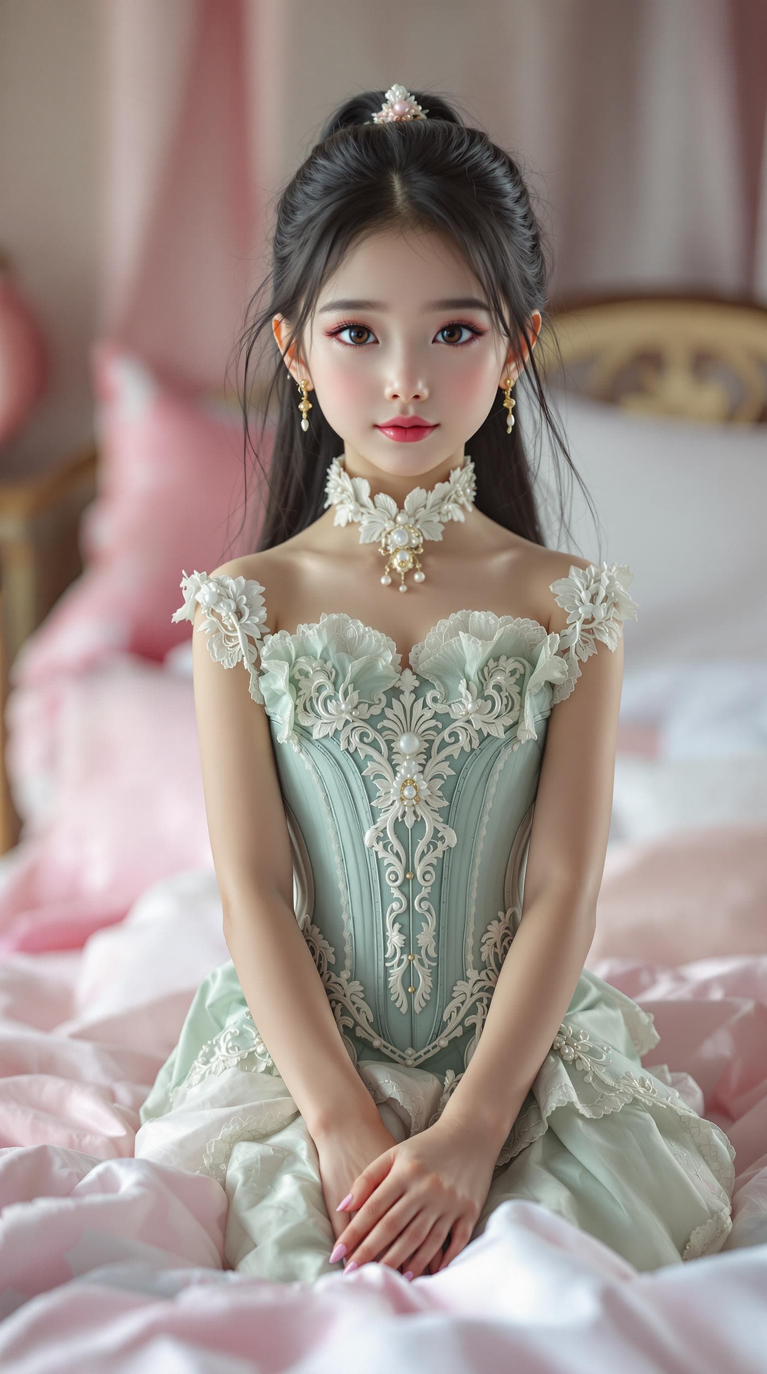 AI generated: a professional photo of a exceptionally beautiful girl in the world (age 7), (seven year old), Chine...