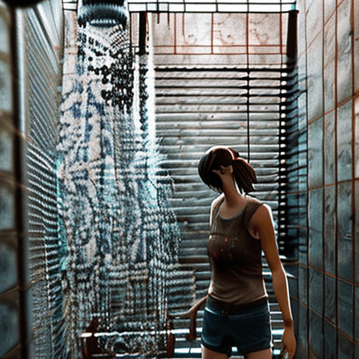 AI generated: Ellie from The Last of Us taking a shower.