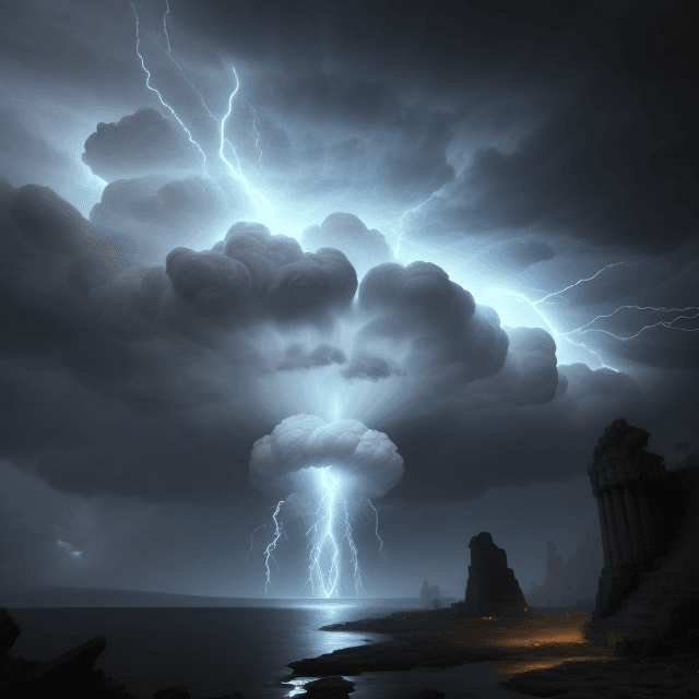 AI generated: god zeus launch storm, fantasy and hd image