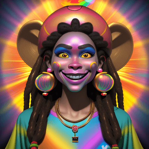 AI generated: 3D cartoon kong face kong woman for adolescent woman traits du visage enfantil humain very cool rast...