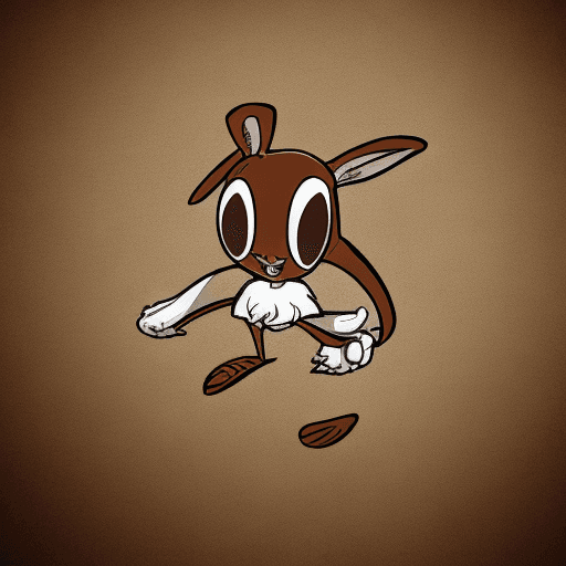 AI generated: cartoon brown rabbit logo in 1930s cartoon cuphead style