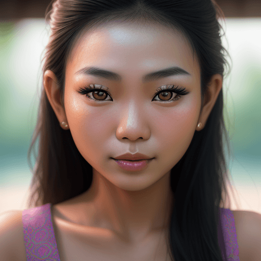 AI generated: extreme close-up, Thai woman, 19-25 years old, in the style of Asian beauty standards, photorealisti...