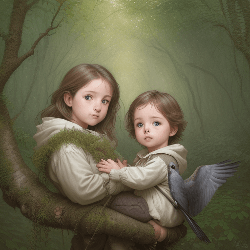AI generated: Two babies in hollows of trees, in the style of hyperrealistic wildlife portraits, avian - themed, s...