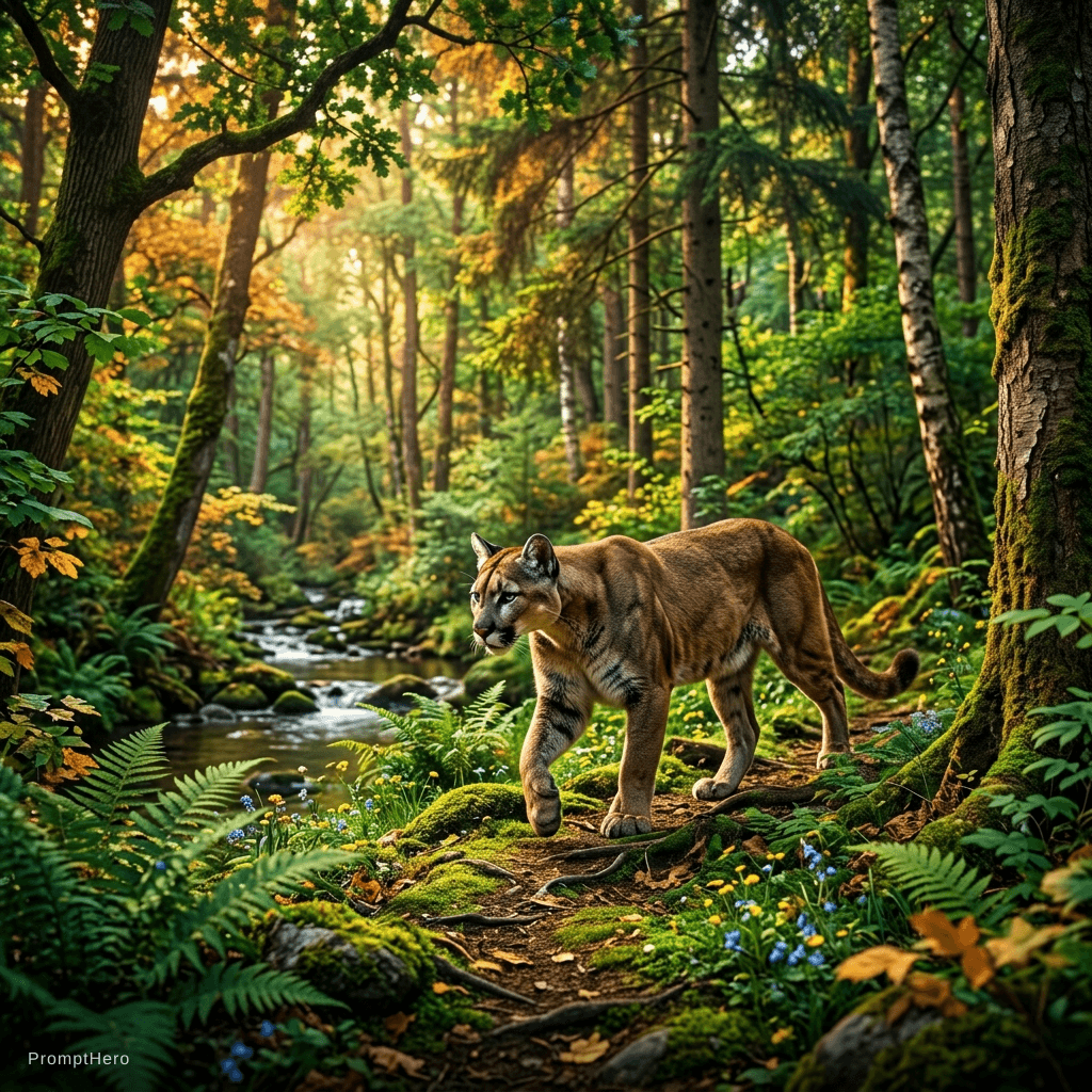 AI generated: Forest with puma