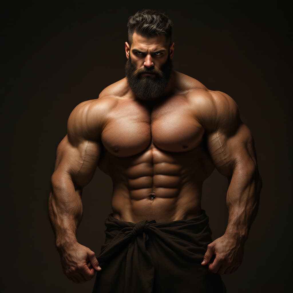 AI generated: naked muscular man with a giant penis