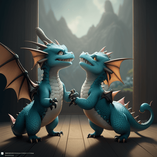AI generated: a cute adorable  dragon and happy smiling greeting me，unreal engine, cozy interior lighting, art sta...