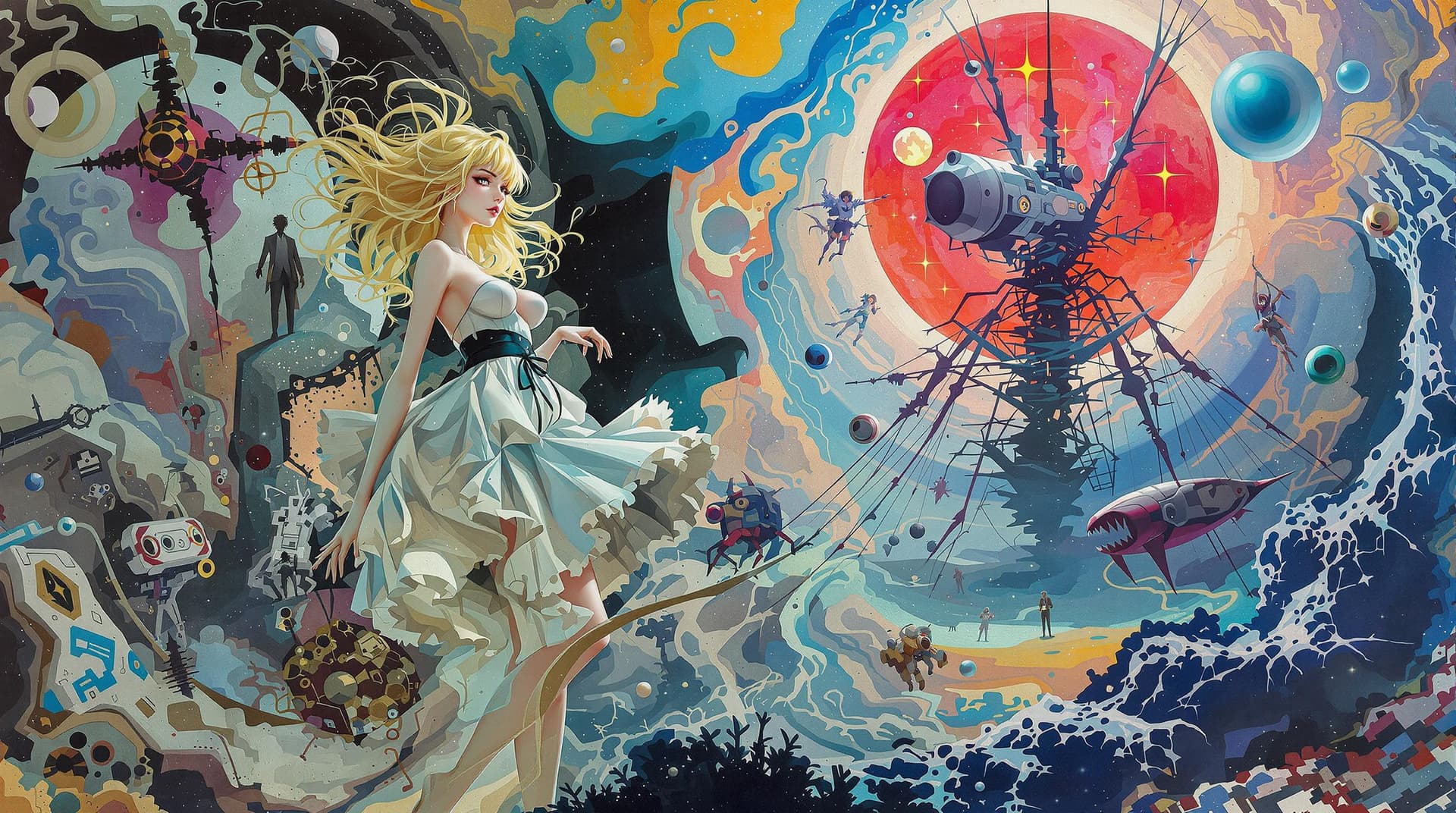 AI generated: Anne Anderson, Alberto Savinio, Surreal, mysterious, strange, fantastical, fantasy, Sci-fi, Japanese...