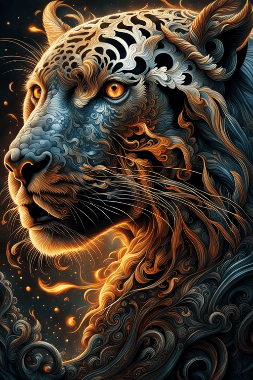 AI generated: Ultra highly detailed, detailed a randomly animals Shimmering swirling glitter, digital painting, hi...