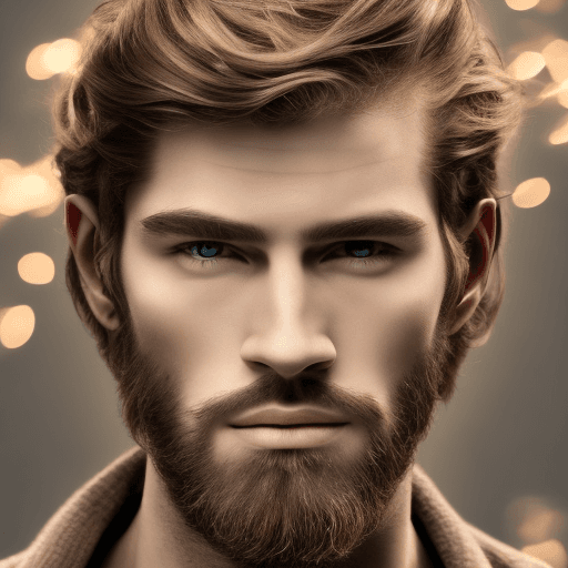 AI generated: Photo of realisitc face of very beautiful man