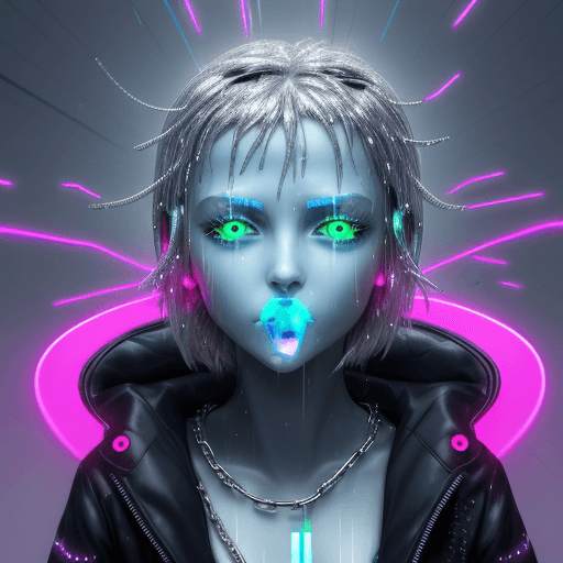 AI generated: Soaked in the neon glows
Silver-forked tongues talking to you in the digital snow
A glitch in the ch...