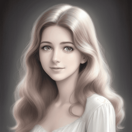 AI generated: Estilo de dibujos animados realista, dibujo en escala de grises,  una joven hermosa y feliz de casa ...