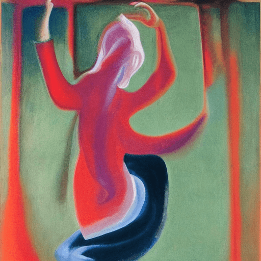 AI generated: painting of dancing woman, francis bacon style
