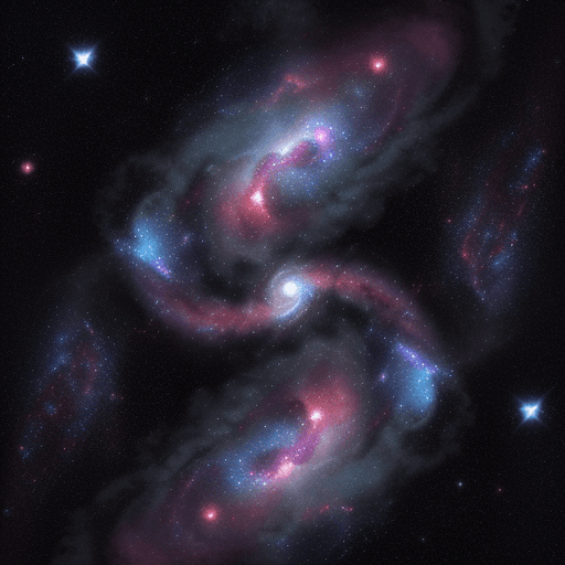 AI generated: galaxies, spirals, space, nebulae, smoke