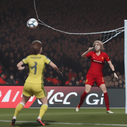 AI generated: As Ronaldo throws a ball at Livakovic, the ball fieryly burns the net and enters the goal.
