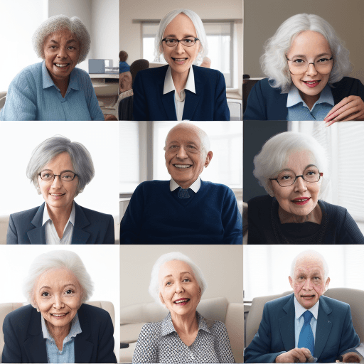 AI generated: A collage of diverse professionals engaging with age care clients