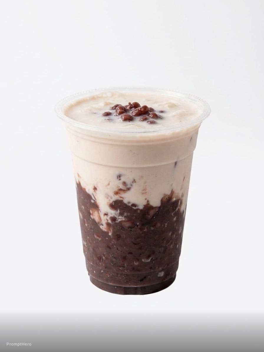 AI generated: realistic photo of milkshake, with no backgorund, and no glass lid