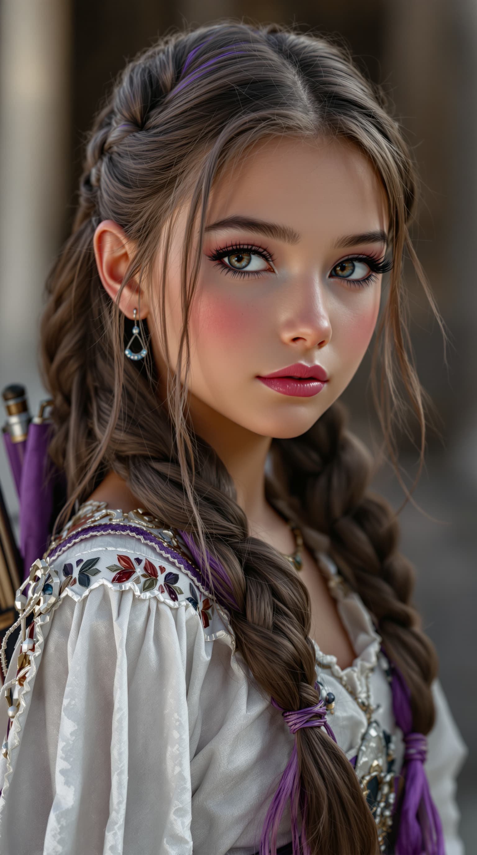 AI generated: A professional photograph capturing one of the most beautiful fourth-grade Ukrainian girl in the wor...