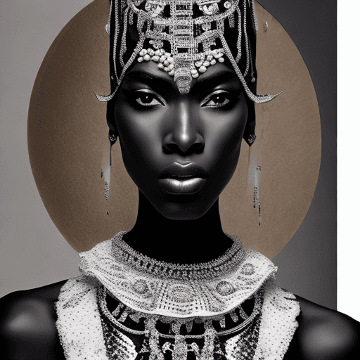 AI generated: perfect hand and bady, perfect face, An intriguing  black super top model, fashion features a model ...
