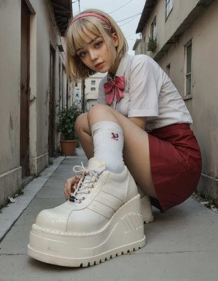 Demonia Stomp-08 - Platform Wedge Sneakers