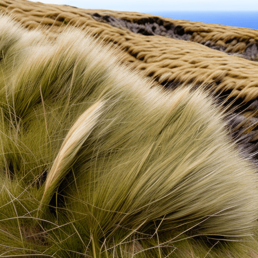 AI generated: windswept tussock on a cliff edge