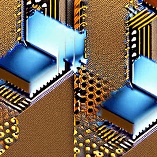 AI generated: Futuristic Technology Images connected with pc, cpu and gpu in sandy colour