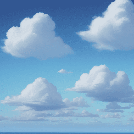 AI generated: drawing of blue sky with clouds in 4k quality