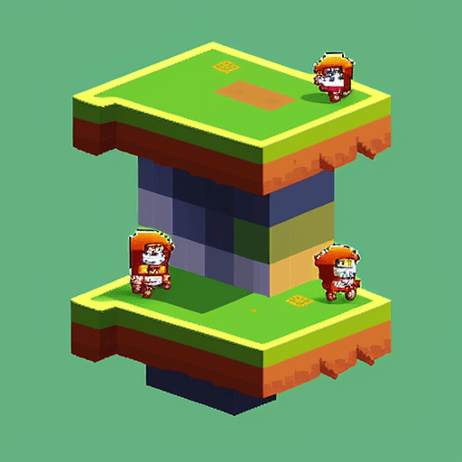 AI generated: 2d platform game level desing,pixel art,
simple desing