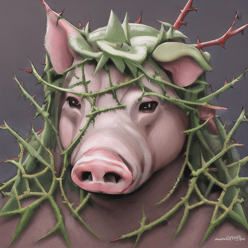 AI generated: durty realistic pig, with thorns, 8k, style electric