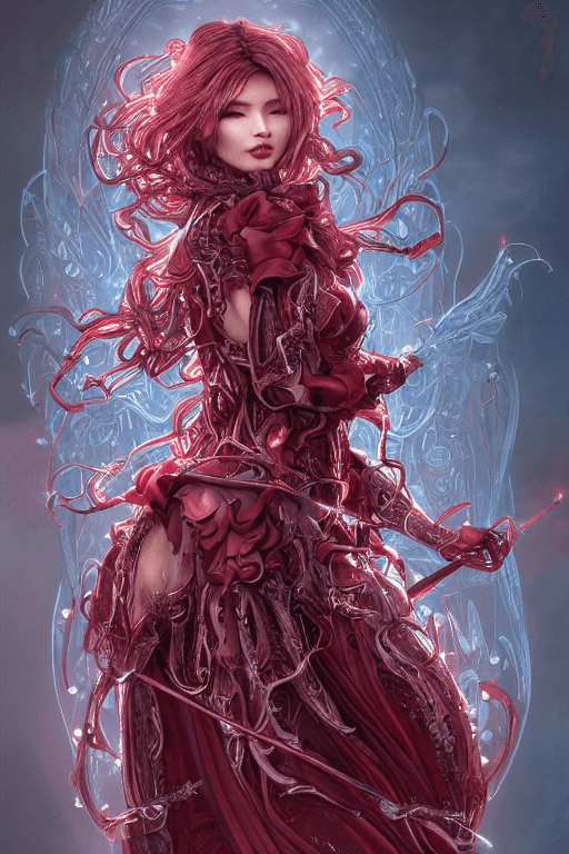 AI generated: head and shoulders, highly detailed cdpr character design of armor witch 8 k metahuman, hajime soray...