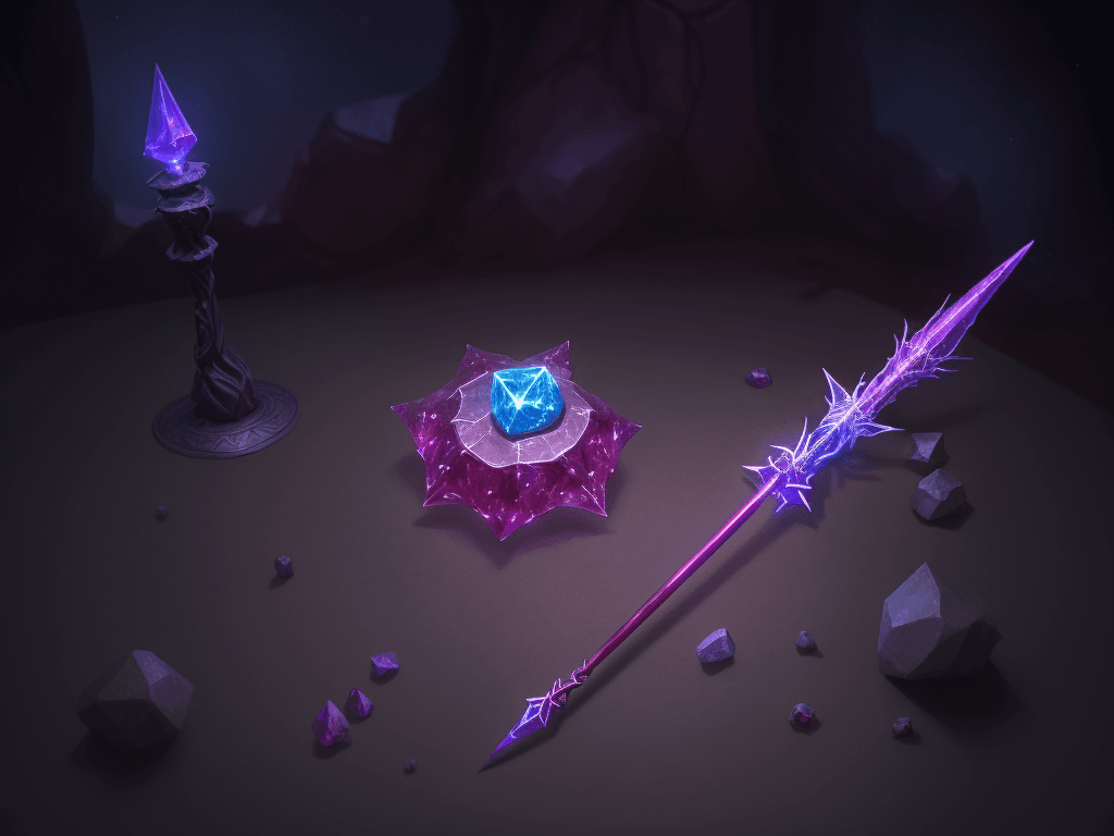 AI generated: a fairy wand, A lone magic star wand with runes crawling across its handle::2. 5 Artstation Video Ga...