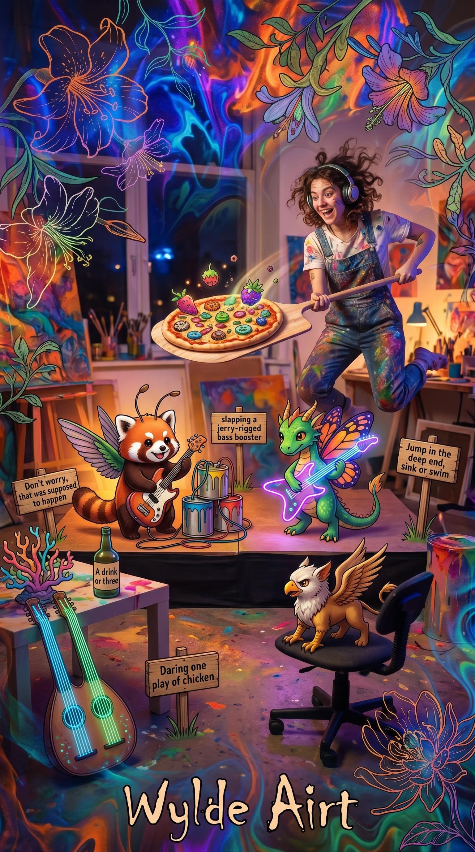AI generated: sometimes the best art shapes and ideas aren't planned they just happen in the moment, the artwork t...