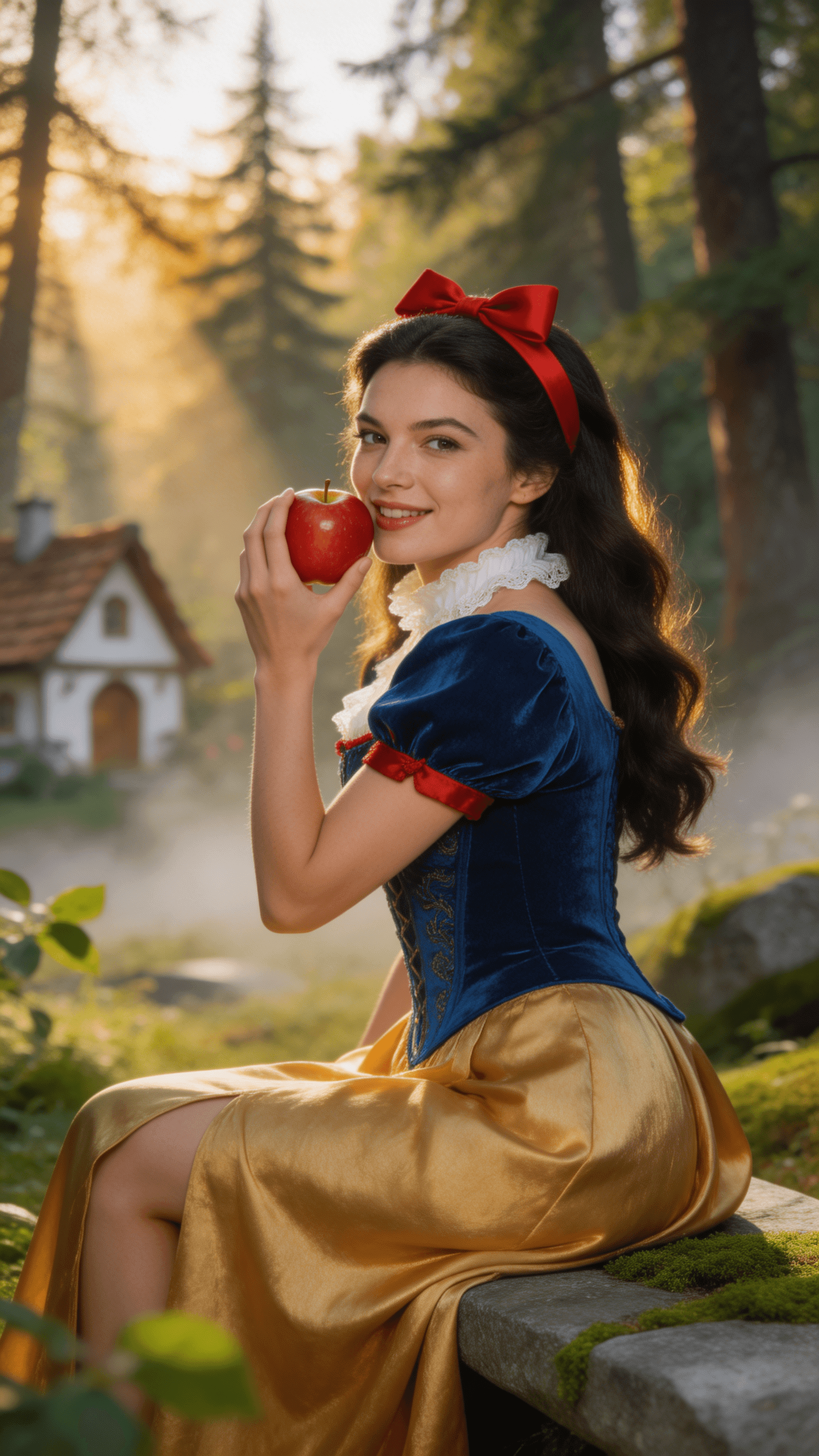AI generated: A sensual, adult Biancaneve / Snow White–inspired character (clearly an adult, age 25–30), portrayed...