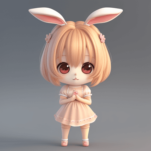 AI generated: cute, chibi, bunny, 3d --ar 4:7 --v 5.2