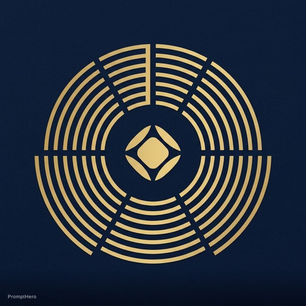 AI generated: Create a luxury brand symbol for "ELORIEL" using a radial geometric system.

Construct the logo on a...